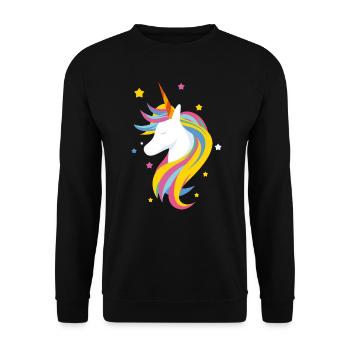 Cute unicorn - Unisex Sweatshirt - black - Front - Alina (178cm) & Michal (187cm)