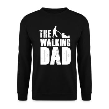 Funny The walking dad lawn mower shirt - Unisex Sweatshirt - black - Front - Alina (178cm) & Michal (187cm)