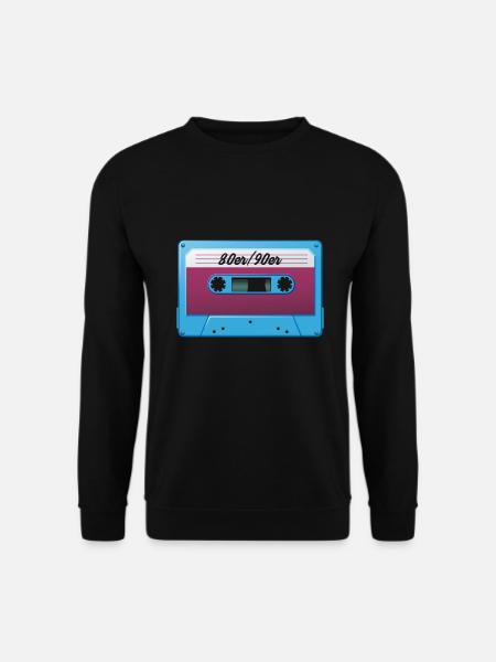 Lustiges 80er 90er jahre Paty T-Shirt Kassette - Unisex Pullover - Schwarz