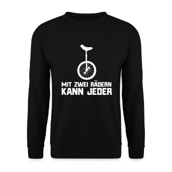 Einrad - Unisex Pullover - Schwarz - Vorne - Alina (178cm) & Michal (187cm)