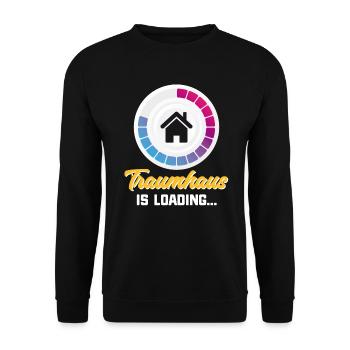 Bauherr Traumhaus - Unisex Pullover - Schwarz - Vorne - Alina (178cm) & Michal (187cm)