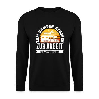 Camper, Campen, Zelten, Outdoor, - Unisex Pullover - Schwarz - Vorne - Alina (178cm) & Michal (187cm)