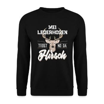 Lederhosen - Unisex Pullover - Schwarz - Vorne - Alina (178cm) & Michal (187cm)