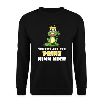 Lustiger Spruch lustige Sprüche - Unisex Pullover - Schwarz - Vorne - Alina (178cm) & Michal (187cm)