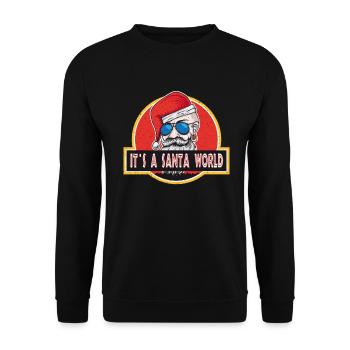 Ugly Christmas Santa Claus Santa Claus - Unisex Sweatshirt - black - Front - Alina (178cm) & Michal (187cm)
