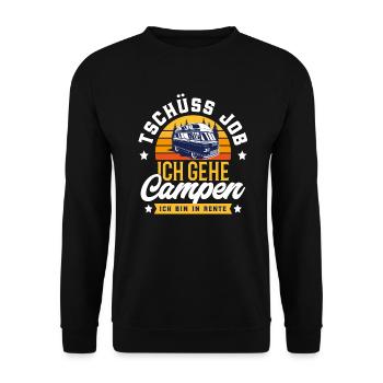 Rente Camping Rentner & Camper - Unisex Pullover - Schwarz - Vorne - Alina (178cm) & Michal (187cm)