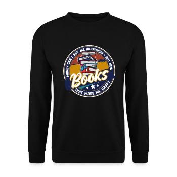 Books bookworm bookworm - Unisex Sweatshirt - black - Front - Alina (178cm) & Michal (187cm)