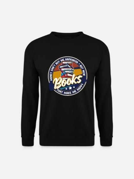 Bücher Bücherwurm Leseratte - Unisex Pullover - Schwarz