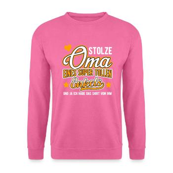 Geschenk für Oma von Enkel - Unisex Pullover - Pink - Vorne