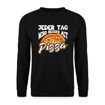 Pizza - Unisex Pullover - Schwarz - Vorne - Alina (178cm) & Michal (187cm)