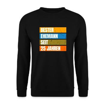 Silberhochzeit Silberne Hochzeit - Unisex Pullover - Schwarz - Vorne - Alina (178cm) & Michal (187cm)