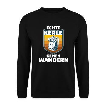 Wandern Wanderer - Unisex Pullover - Schwarz - Vorne - Alina (178cm) & Michal (187cm)