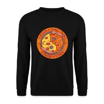 Pizzeria Pizza Ying Yang Fusion Kitchen - Sweat-shirt Unisexe - noir - Devant - Alina (178cm) & Michal (187cm)