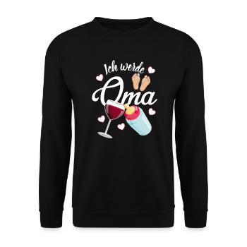 Werdende Oma Großmutter - Unisex Pullover - Schwarz - Vorne - Alina (178cm) & Michal (187cm)