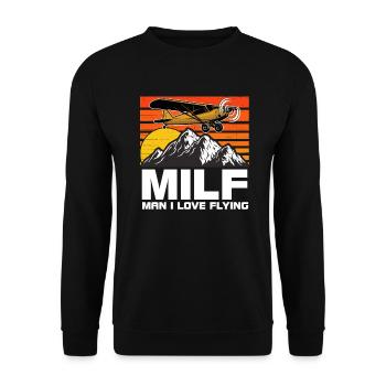 Pilot Airplane Flying - Unisex Sweatshirt - black - Front - Alina (178cm) & Michal (187cm)