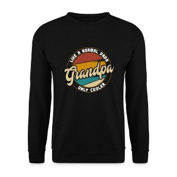 Großvater Opa Geschenkidee - Unisex Pullover - Schwarz - Vorne - Alina (178cm) & Michal (187cm)
