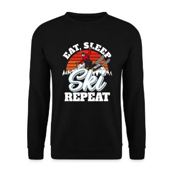 Skier Skiing Holiday - Unisex Sweatshirt - black - Front - Alina (178cm) & Michal (187cm)