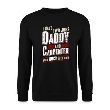 Papa et menuisier - Sweat-shirt Unisexe - noir - Devant - Alina (178cm) & Michal (187cm)