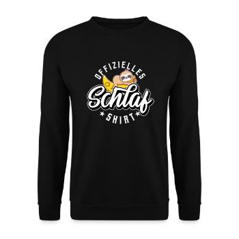 Lustiges Faultier Offizielles Schlaf - Unisex Pullover - Schwarz - Vorne - Alina (178cm) & Michal (187cm)