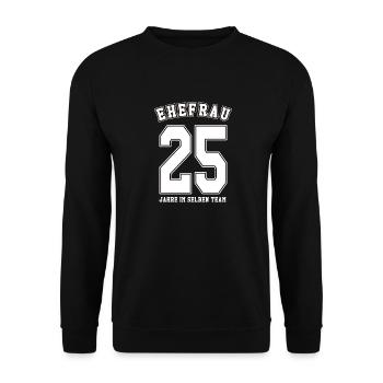 Geschenkideen Silberhochzeit - Unisex Pullover - Schwarz - Vorne - Alina (178cm) & Michal (187cm)