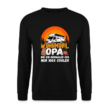 Wohnmobil Opa - Unisex Pullover - Schwarz - Vorne - Alina (178cm) & Michal (187cm)