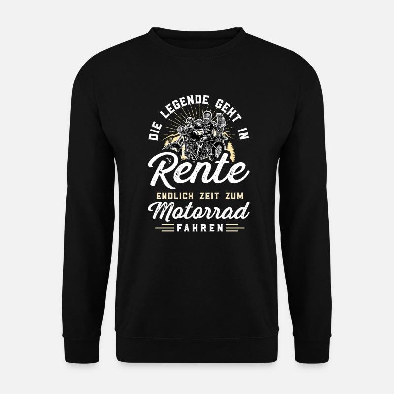 Rente Rentner Motorrad Motorradfahrer Biker - Unisex Pullover - Schwarz