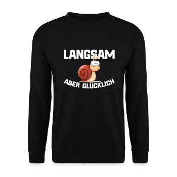 Marathon Lustiger Spruch Jogger Läufer - Unisex Pullover - Schwarz - Vorne - Alina (178cm) & Michal (187cm)