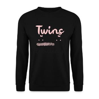 Mother-to-be gift Twins Twins loading - Unisex Sweatshirt - black - Front - Alina (178cm) & Michal (187cm)