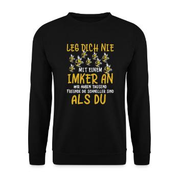 Bienen Imker Imkerin, Bienenzüchter - Unisex Pullover - Schwarz - Vorne - Alina (178cm) & Michal (187cm)