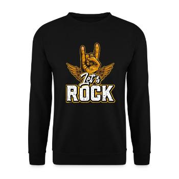 Sänger Gitarrenspieler Drummer Musiker Lets Rock - Unisex Pullover - Schwarz - Vorne - Alina (178cm) & Michal (187cm)