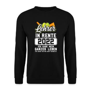 Ruhestand Rente Lehrer 2022 - Unisex Pullover - Schwarz - Vorne - Alina (178cm) & Michal (187cm)