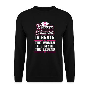 Ruhestand Rente Krankenschwester - Unisex Pullover - Schwarz - Vorne - Alina (178cm) & Michal (187cm)