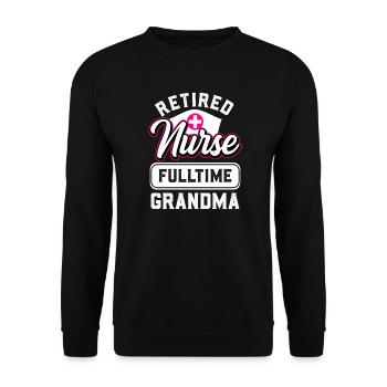 Pension de retraite d’infirmière 2022 - Sweat-shirt Unisexe - noir - Devant - Alina (178cm) & Michal (187cm)