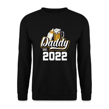 Daddy est 2022 Werdender Papa - Unisex Pullover - Schwarz - Vorne - Alina (178cm) & Michal (187cm)