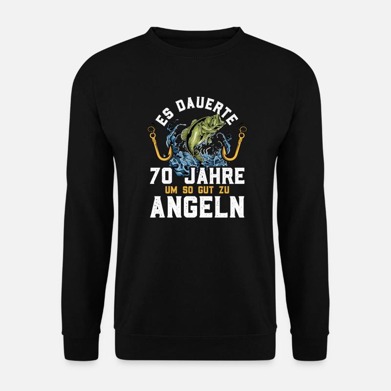 70. Geburtstag Angler - Unisex Pullover - Schwarz