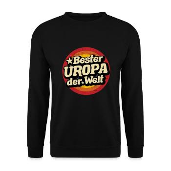 Bester Uropa der Welt - Unisex Pullover - Schwarz - Vorne - Alina (178cm) & Michal (187cm)