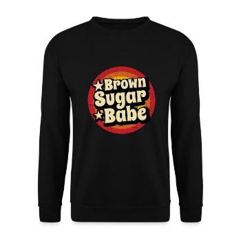 Brown Sugar Babe - Unisex Pullover - Schwarz - Vorne - Alina (178cm) & Michal (187cm)