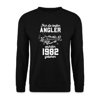 40. Geburtstag Angler - Unisex Pullover - Schwarz - Vorne - Alina (178cm) & Michal (187cm)