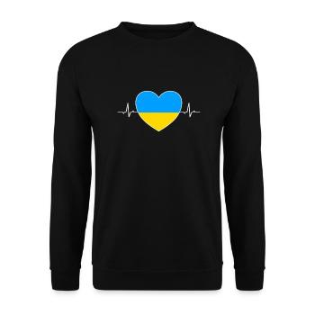 heartbeat ukraine - Unisex Sweatshirt - black - Front - Alina (178cm) & Michal (187cm)