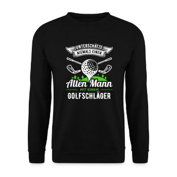 Golf Golfer - Unisex Pullover - Schwarz - Vorne - Alina (178cm) & Michal (187cm)