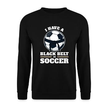 Drôle de ceinture noire de football dans le football - Sweat-shirt Unisexe - noir - Devant - Alina (178cm) & Michal (187cm)