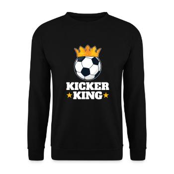 Funny Football Kicker King - Unisex Sweatshirt - black - Front - Alina (178cm) & Michal (187cm)