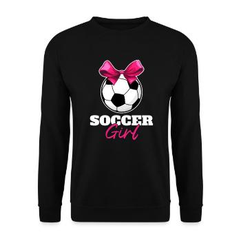 Funny Football Girl - Unisex Sweatshirt - black - Front - Alina (178cm) & Michal (187cm)