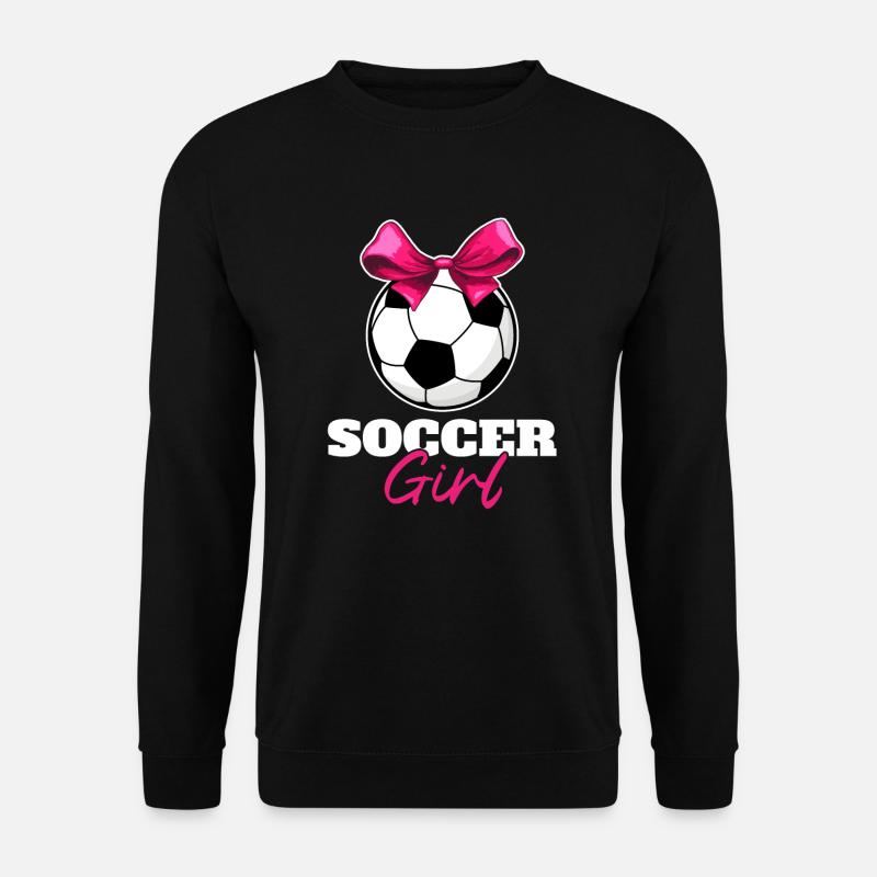 Lustiges Fußball Mädchen - Unisex Pullover - Schwarz
