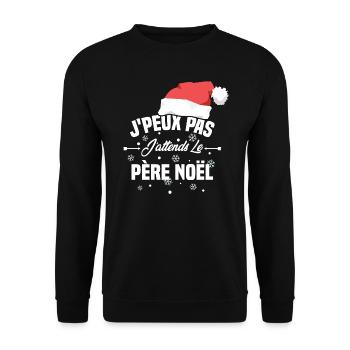 J'peux pas j'attends le père noël - Sweat-shirt Unisexe - noir - Devant - Alina (178cm) & Michal (187cm)