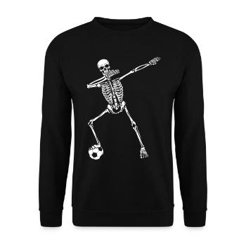 Halloween Dabbing Skeleton Football - Unisex Sweatshirt - black - Front - Alina (178cm) & Michal (187cm)