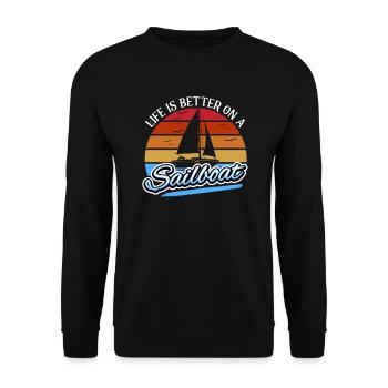 Capitaine de voilier, Sailor Skipper Sailor - Sweat-shirt Unisexe - noir - Devant - Alina (178cm) & Michal (187cm)