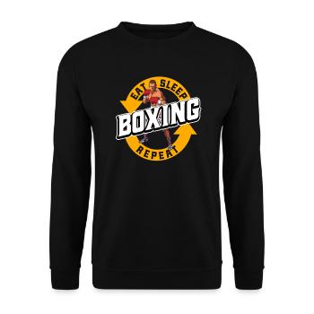 Eat Sleep Boxen Repeat Boxer Boxen Boxsport - Unisex Pullover - Schwarz - Vorne - Alina (178cm) & Michal (187cm)
