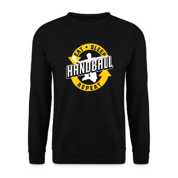 Joueur de handball Handballer Eat Sleep Handball - Sweat-shirt Unisexe - noir - Devant - Alina (178cm) & Michal (187cm)