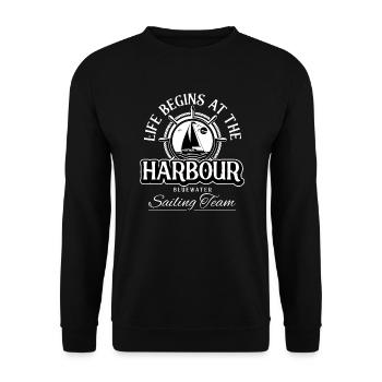 Segler Segelschiff Segelboot - Unisex Pullover - Schwarz - Vorne - Alina (178cm) & Michal (187cm)